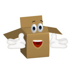Funny parcel cartoon illustration shipping packet