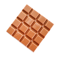 Milk chocolate bar isolated on white