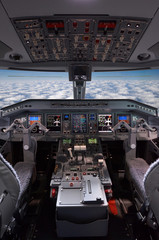 Kabina pilotów Embraer - obrazy, fototapety, plakaty