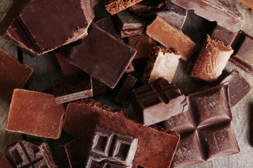 Set of chocolate, closeup