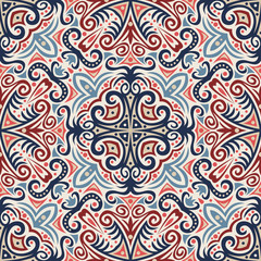 Abstract Colorful Damask Seamless Vector Background