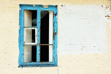 Window in old abandoned house
