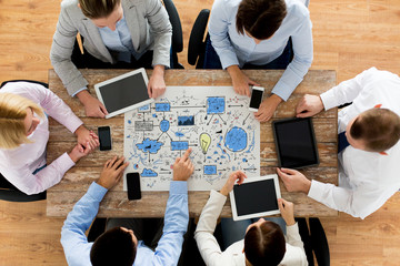 business team with scheme meeting at office