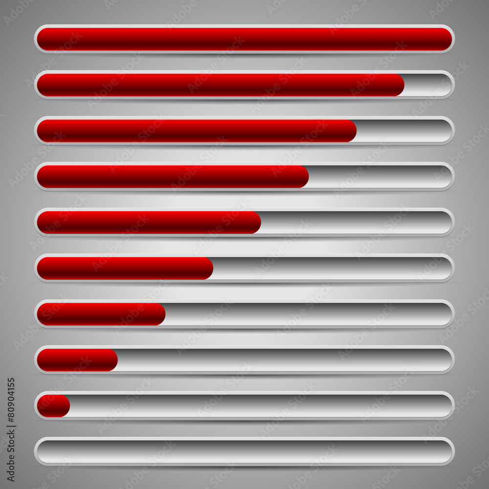 Poster Progress loading bars. Vector