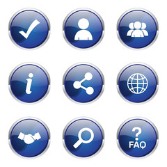 Web Internet Blue Vector Button Icon Design Set 2