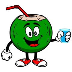 Coconut Water with Cup of Water