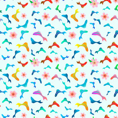Tropical fish seamless pattern