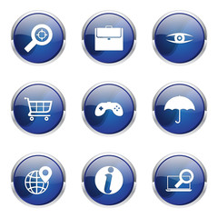 SEO Internet Sign Blue Vector Button Icon Design Set 10