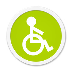 Button grün: Rollstuhl Symbol