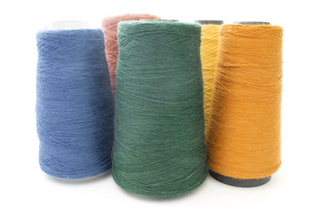 threads and yarns isolated ob a white background