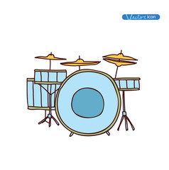 Drums, hand drawn vector illustration.