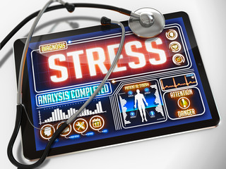Stress on the Display of Medical Tablet.