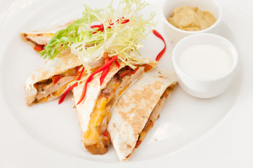 kebab sandwich with chicken and cheese