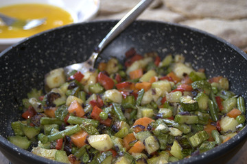 vegetables and legumes chopped