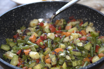 vegetables and legumes chopped