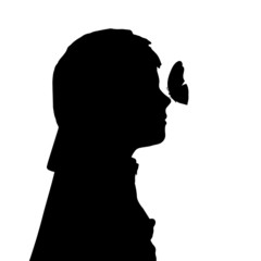 Vector silhouette of a boy.
