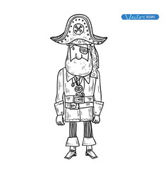 doodle pirate elememts, vector illustration.