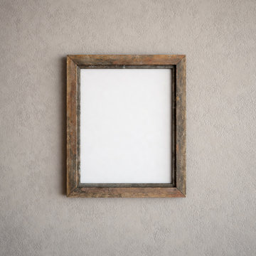 Wooden frame on background