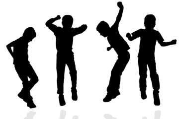 Vector silhouette of a boy.