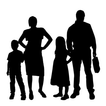 Vector silhouette of a family.