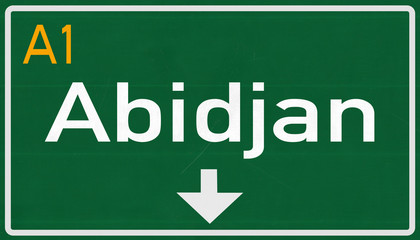 Abidjan Ivory Coast Highway Road Sign