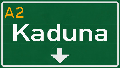 Kaduna Nigeria Highway Road Sign