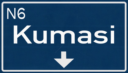 Kumasi Ghana Highway Road Sign