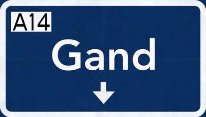Gand Belgium Highway Road Sign
