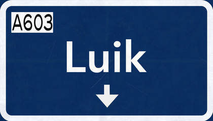 Luik Belgium Highway Road Sign