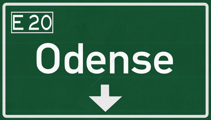 Odense Denmark Highway Road Sign