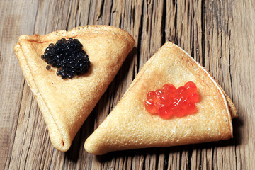 pancakes with caviar