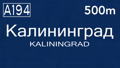Kaliningrad Russia Highway Road Sign