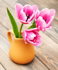 pink colored tulip flowers