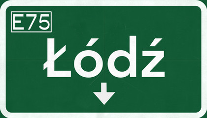 Lodz Poland Highway Road Sign