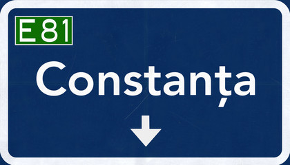 Constanta Romania Highway Road Sign
