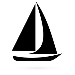 Icon sailboat. Vector.