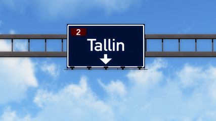 Tallin Estonia Highway Road Sign