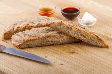 Turkish Pastry Foods on a Wooden Table