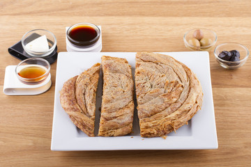 Turkish Pastry Foods on a Wooden Table