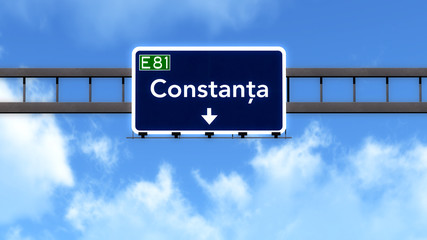 Constanta Romania Highway Road Sign