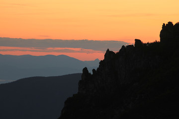 sunset over the lake Baikal