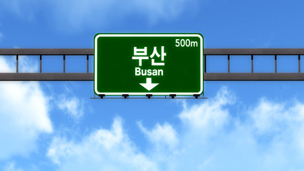 Busan South Korea Highway Road Sign