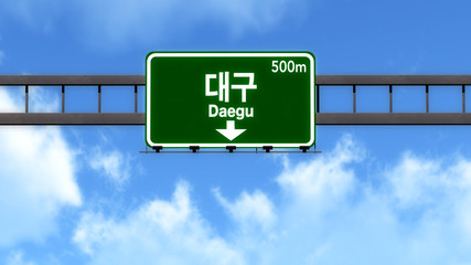 Daegu South Korea Highway Road Sign