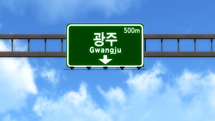 Gwangju South Korea Highway Road Sign