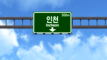 Incheon South Korea Highway Road Sign