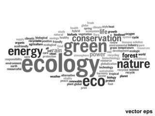 Vector conceptual ecology word cloud
