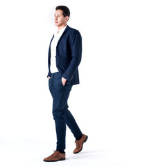 Handsome man posing in suit.