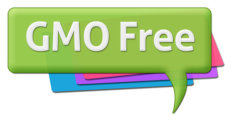 GMO Free Text With Colorful Comment Symbols