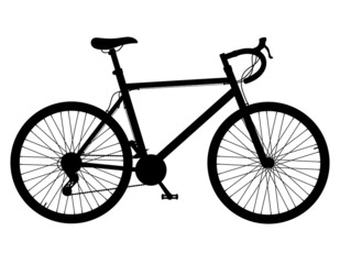 road bike with gear shifting black silhouette vector illustratio