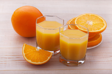Glass of freshly pressed orange juice